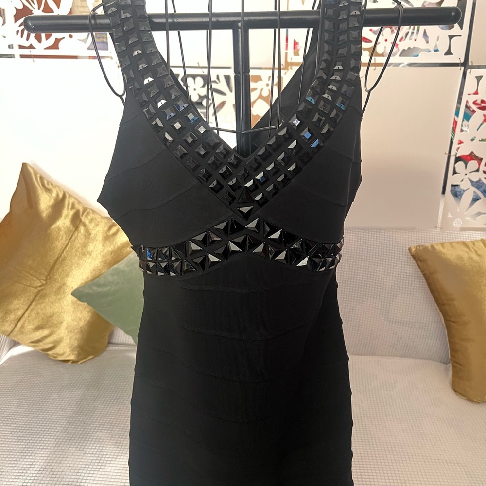 Elegant Black Studded Dress